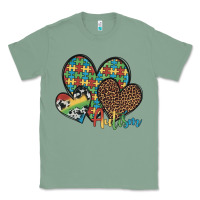 Sage autism hearts leopard cowhide Classic Tee - Artiststas