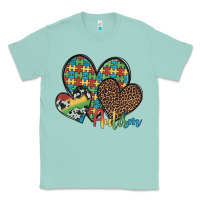 Seafoam autism hearts leopard cowhide Classic Tee - Artiststas