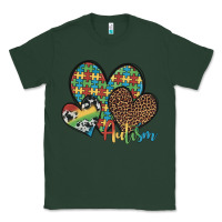 Sports Green autism hearts leopard cowhide Classic Tee - Artiststas