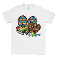 White autism hearts leopard cowhide Classic Tee - Artiststas