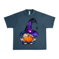 Midnight Navy witch gnome with pumpkin Urban Heavy Tee - BundleAndBundleShop