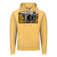Vintage Mustard sunflower leopard vintage camera Vintage Hoodie - FaDigitalArtStudio