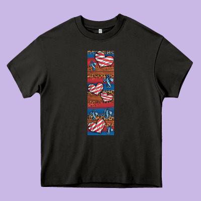 Usa Flag And Cross Penwraps Heavy Core Tee Designed By Artiststas