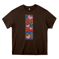 Chocolate Brown usa flag and cross penwraps Heavy Core Tee - Artiststas