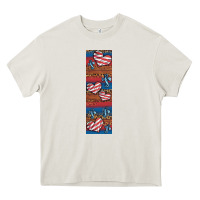 Cream usa flag and cross penwraps Heavy Core Tee - Artiststas