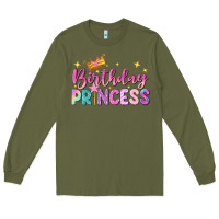 Army Green birthday princess Long Sleeve Tee - NancyCooperArtShop