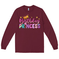 Burgundy birthday princess Long Sleeve Tee - NancyCooperArtShop