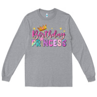 Heather Grey birthday princess Long Sleeve Tee - NancyCooperArtShop