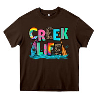 Chocolate Brown creek life kayaking Heavy Core Tee - Zillion Design Studio