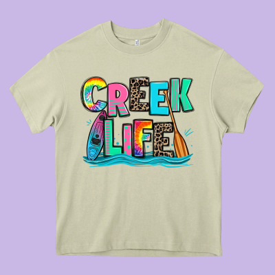 Creek Life Kayaking Heavy Core Tee Designed By Zillion Design Studio