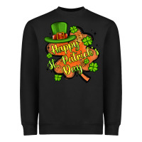 Black happy st patrick s day shamrock Heavyweight Sweatshirt - Artiststas