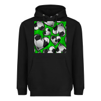 Black soccer hearts seamless pattern Heavyweight Hoodie - BundleAndBundleShop