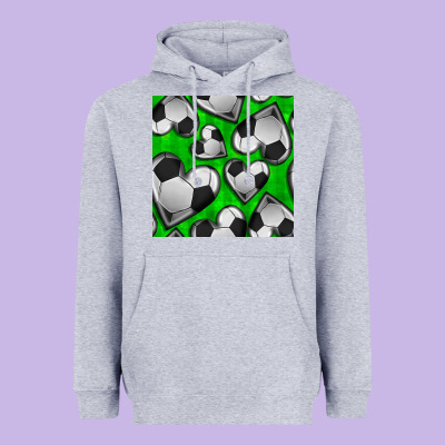 Soccer Hearts Seamless Pattern Heavyweight Hoodie Designed By Bundleandbundleshop