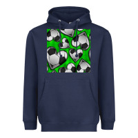 Navy soccer hearts seamless pattern Heavyweight Hoodie - BundleAndBundleShop
