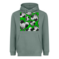 Sage soccer hearts seamless pattern Heavyweight Hoodie - BundleAndBundleShop