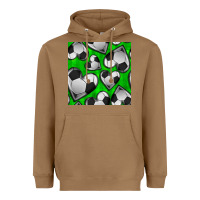Toasted Coconut soccer hearts seamless pattern Heavyweight Hoodie - BundleAndBundleShop