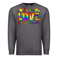 Charcoal Heather all for love and love for love Premium Sweatshirt - LillyAllenDesigns