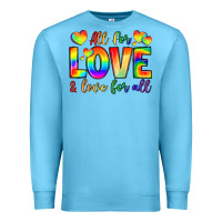 Ocean Blue all for love and love for love Premium Sweatshirt - LillyAllenDesigns