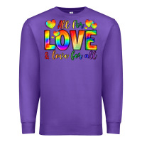 Purple all for love and love for love Premium Sweatshirt - LillyAllenDesigns