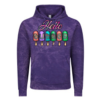 Cloud Purple hello summer Vintage Hoodie - CowhideDigitalArt