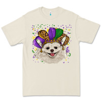 Bone Mardi Gras White Pomeranian with Hat Premium Tee - RanaPortraitStore