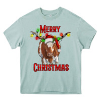 Arona Merry Christmas Longhorn Cow Heavy Core Tee - RanaPortraitStore