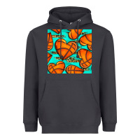 Smoke basketball hearts with leopard seamless pattern Heavyweight Hoodie - BundleAndBundleShop