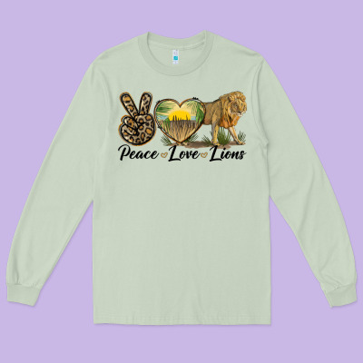 Peace Love Lions Long Sleeve Tee Designed By Lillyallendesigns