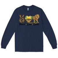 Navy peace love lions Long Sleeve Tee - LillyAllenDesigns