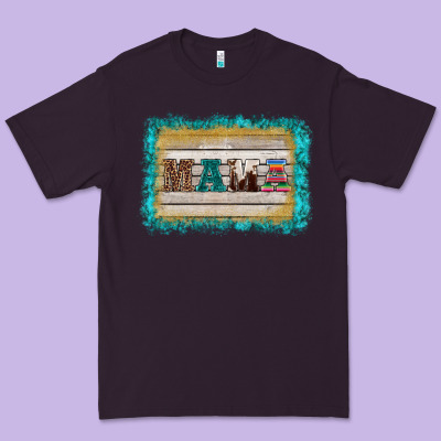 Western Turquoise's Mama Background Premium Tee Designed By Barkaloodesign