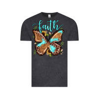 Vintage Black faith leopard butterfly Vintage Tee - JahusDesignShop