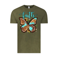 Vintage Olive faith leopard butterfly Vintage Tee - JahusDesignShop