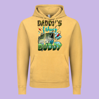 Daddy's Fishing Buddy Vintage Hoodie Designed By Hra Design Shop