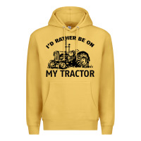 Antique Gold I D Rather Be On My Tractor Premium Hoodie - Bettercallsaul