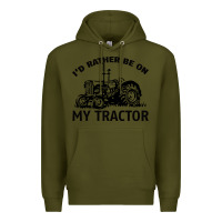 Army Green I D Rather Be On My Tractor Premium Hoodie - Bettercallsaul