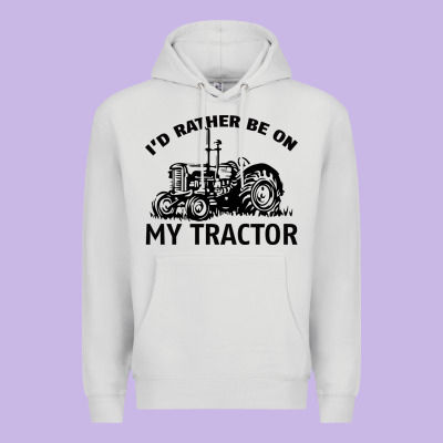 I D Rather Be On My Tractor Premium Hoodie Designed By Bettercallsaul