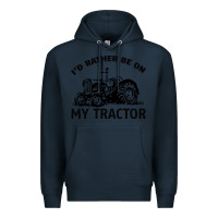 Navy I D Rather Be On My Tractor Premium Hoodie - Bettercallsaul