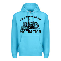 Ocean Blue I D Rather Be On My Tractor Premium Hoodie - Bettercallsaul