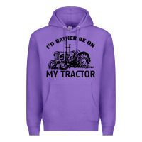 Purple I D Rather Be On My Tractor Premium Hoodie - Bettercallsaul