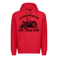 Red I D Rather Be On My Tractor Premium Hoodie - Bettercallsaul