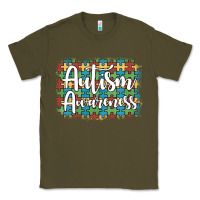 Army Green autism awareness puzzle background Classic Tee - Artiststas