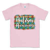Bubblegum Pink autism awareness puzzle background Classic Tee - Artiststas