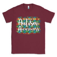 Burgundy autism awareness puzzle background Classic Tee - Artiststas