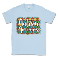Dusty Blue autism awareness puzzle background Classic Tee - Artiststas