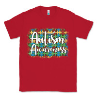 Red autism awareness puzzle background Classic Tee - Artiststas