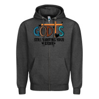 Charcoal Heather god is still waiting your story Zipper Hoodie - MaliasSmallBusiness