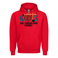 Red god is still waiting your story Zipper Hoodie - MaliasSmallBusiness