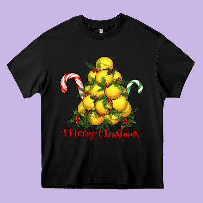 Merry Christmas Lacrosse Heavy Core Tee Designed By Ranaportraitstore
