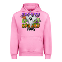 Fuchsia Pink spooky spooky spooky vibes Urban Hoodie - CowGirlArtShop