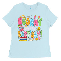 Baby Blue hooray for the last day white Ladies Tee - JahusDesignShop